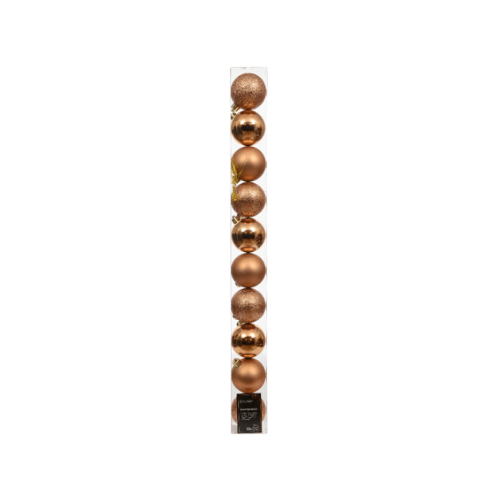 Decoris Kerstballen Set Polystyreen Mix 6cm Brandy 10 stuks
