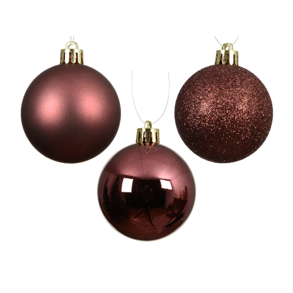 Decoris Kerstballen Set Polystyreen Mix 6cm Maroon 10 stuks