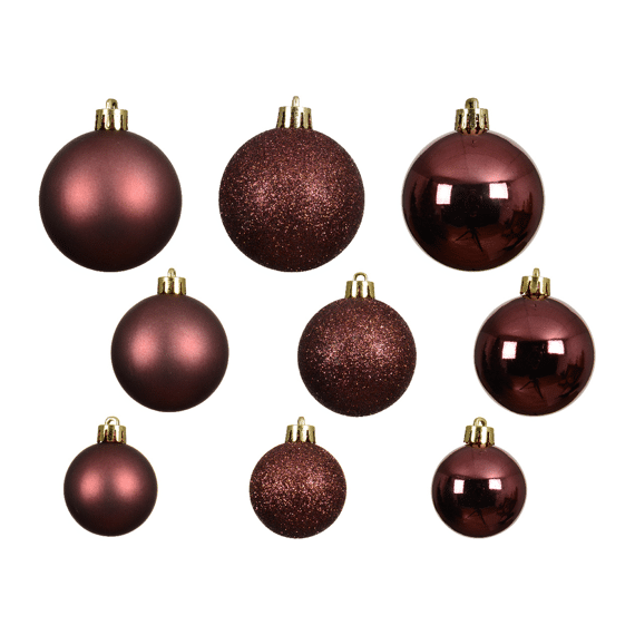Decoris Kerstballen Set Polystyreen Mix 6cm Maroon 30 stuks