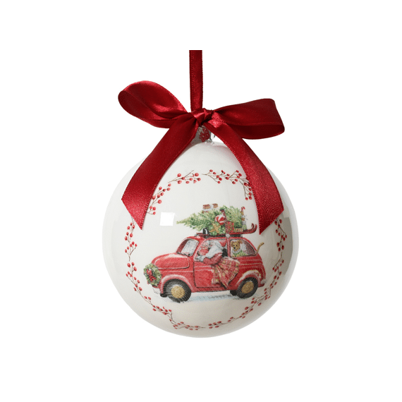 Kerstbal Polyfoam 10,5cm Wit/kleur