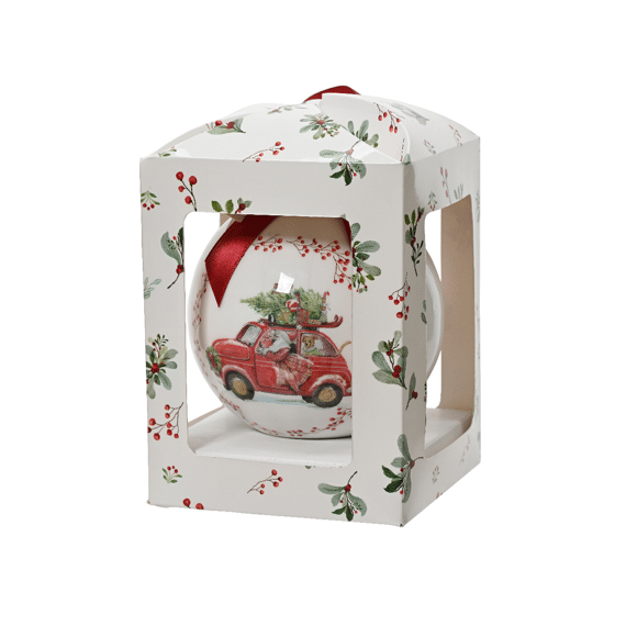 Kerstbal Polyfoam 10,5cm Wit/kleur