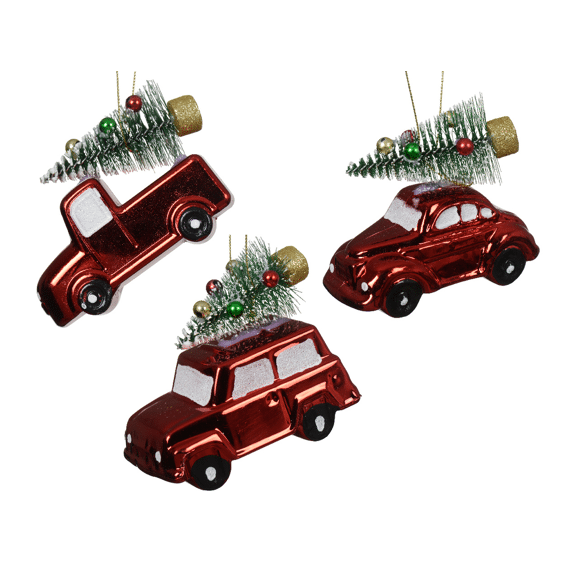 Auto 9x10cm Rood/kleur(en) Assortiment/3 Prijs Per Stuk