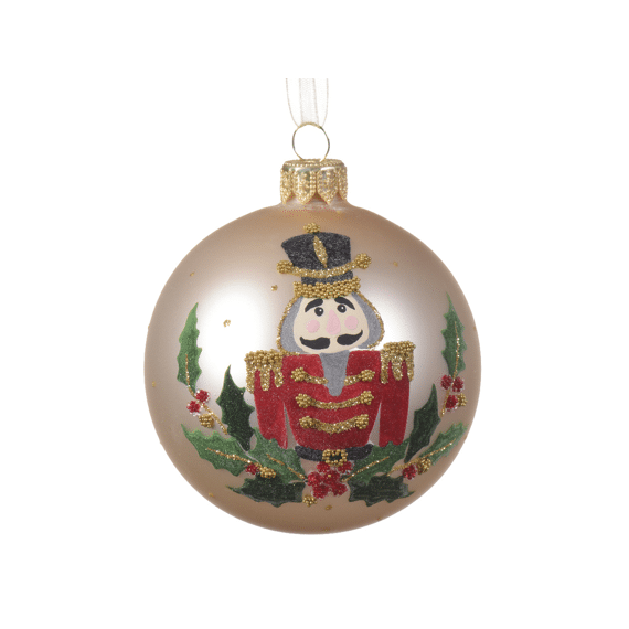 Decoris Kerstbal Glas 8cm Parel