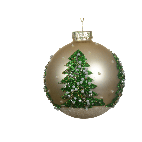 Decoris Kerstbal Glas 8cm Parel