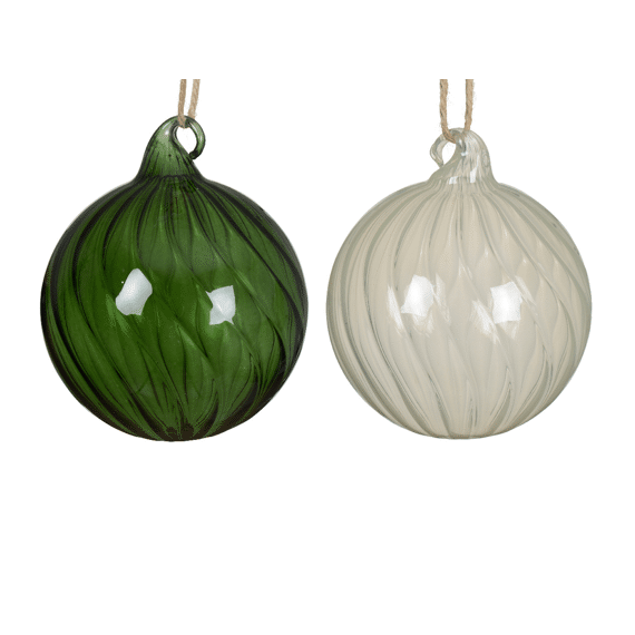 Decoris Kerstbal Glas 8cm Assortiment/2 Prijs Per Stuk