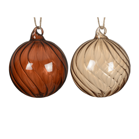 Decoris Kerstbal Glas 10cm Assortiment/2 Prijs Per Stuk