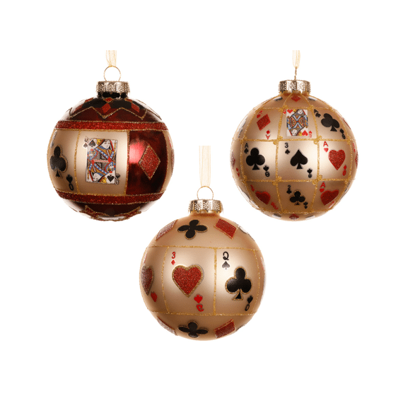Decoris Kerstbal Glas 8cm Assortiment/3 Prijs Per Stuk