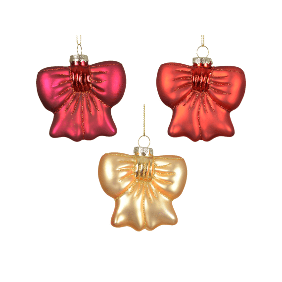 Decoris Kersthanger Strik Glas 8,5cm Assortiment/5 Prijs Per Stuk