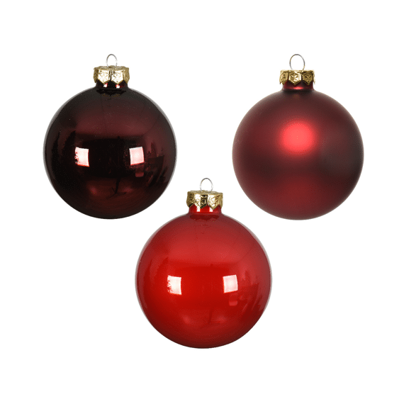 Decoris Kerstballen Set Glas 6cm Kerstrood 20 stuks