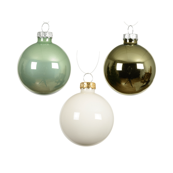 Decoris Kerstballen Set Glas 6cm Groen/kleur(en) 20 stuks