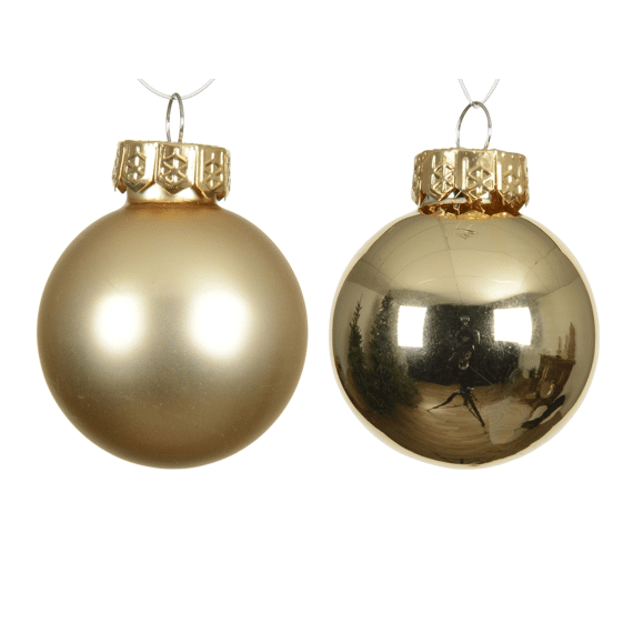 Decoris Kerstballen Set Glas 3.50cm Licht Goud 16 stuks