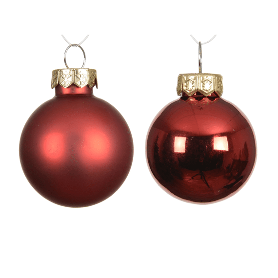 Decoris Kerstballen Set Glas3.50cm Kerstrood 16stuks in doos