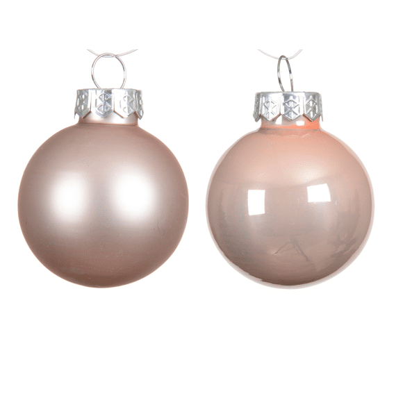 Decoris Kerstballen Set Glas Dia 3,5cm Poederroze 16 stuks