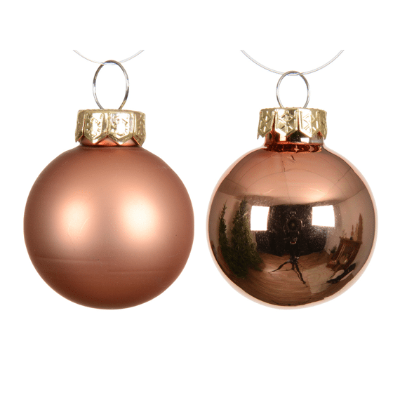 Decoris Kerstballen Set Glas 3,5cm Brandy 16 stuks