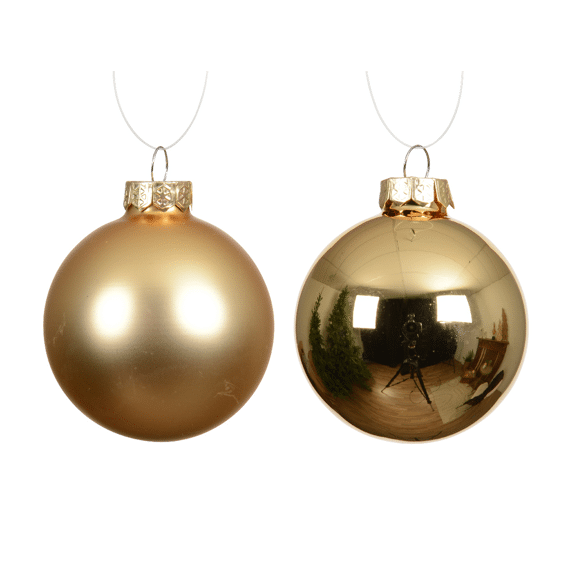 Decoris Kerstballen Set Glas 7cm Licht Goud 8 stuks