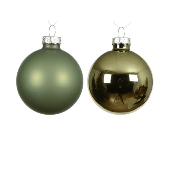 Decoris Kerstballen Set Glas 7cm Rosemarijn 8 stuks