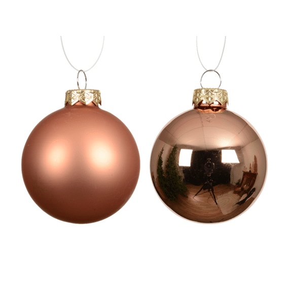 Decoris Kerstballen Set Glas 7cm Brandy 8 stuks