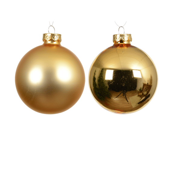 Decoris Kerstballen Set Glas 8cm Licht Goud 6 stuks