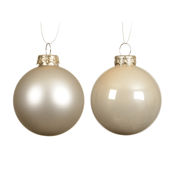 Decoris Kerstballen Glas Dia8.00cm Parel