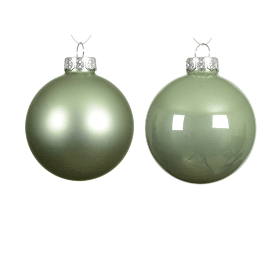 Decoris Kerstballen Set Glas Dia3,5cm Matcha Green 16 stuks
