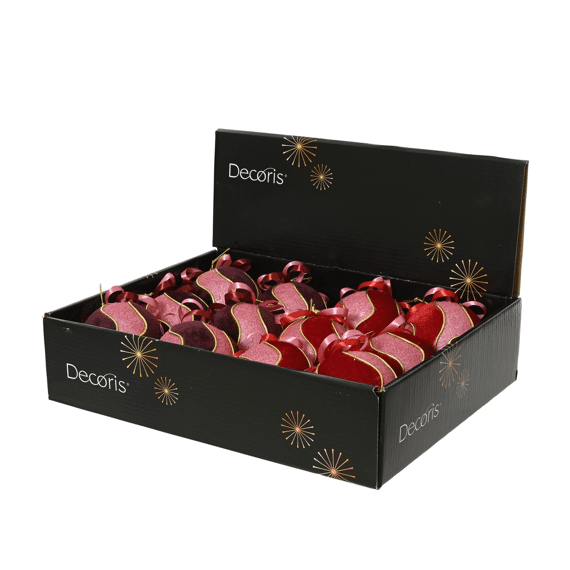 Decoris Kerstbal Foam Dia8.00cm Roze Kleur assortiment