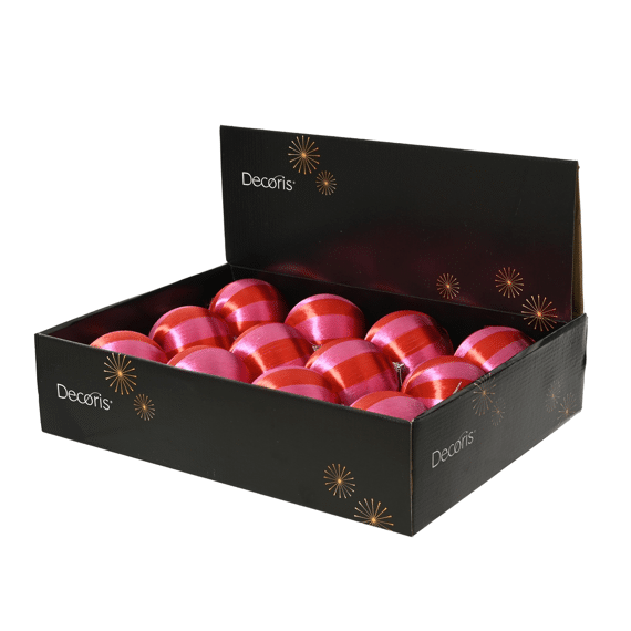 Decoris Kerstbal Foam 10cm Helder Roze/kleur(en)