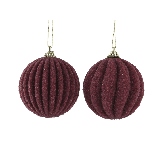 Decoris Kerstbal Foam 8cm Maroon