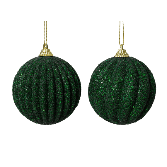 Decoris Kerstbal Foam Dia 8cm Dennengroen
