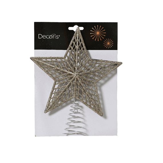 Decoris Ster Plastic 22cm Champagne