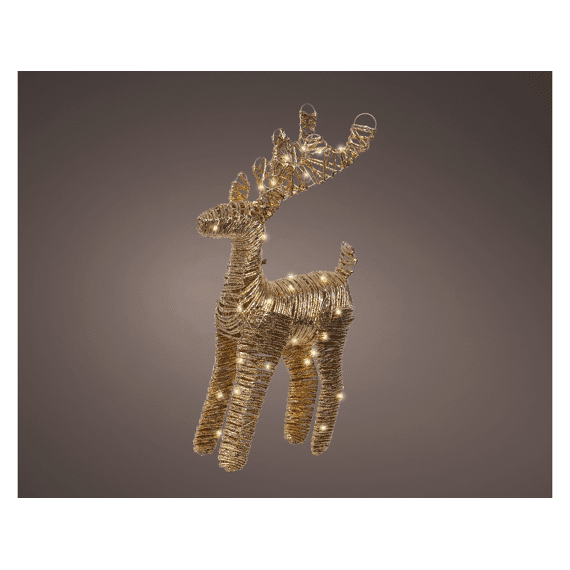 Lumineo Micro Led Rendier 55cm-50 leds Goud/warm Wit