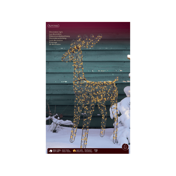 Lumineo Micro Led Rendier 85cm-720 leds Zwart/klassiek Warm