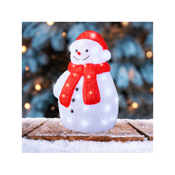 Lumineo Led Sneeuwpop voor 46,5cm Wit/koel Wit