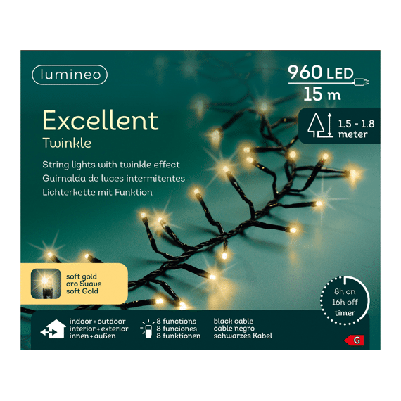 Led Excellent Lights Buiten 1500cm-960l Zwart/soft Gold