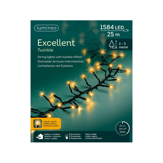 Led Excellent Lights Buiten 2500cm-1584l Zwart/klassiek Warm