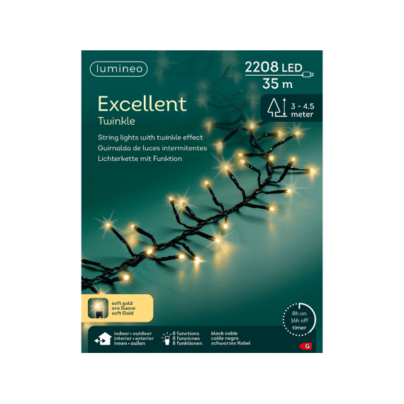Led Excellent Lights Buiten 3500cm-2208l Zwart/soft Gold