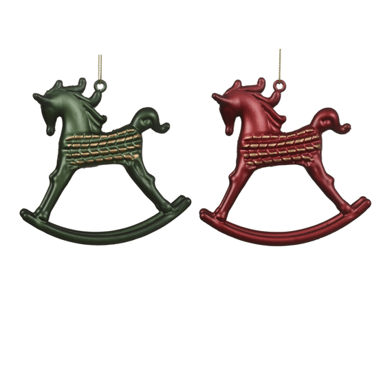 Decoris Kersthanger Hobbelpaard Polystyreen 10cm Assortiment