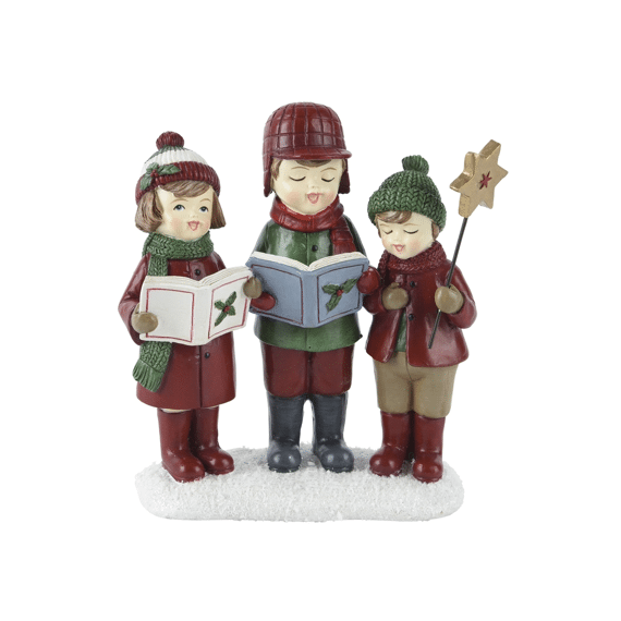 Decoris Kerstbeeldje Kinderen Polyresin L15.50-w7.00-h17.00cm Multi