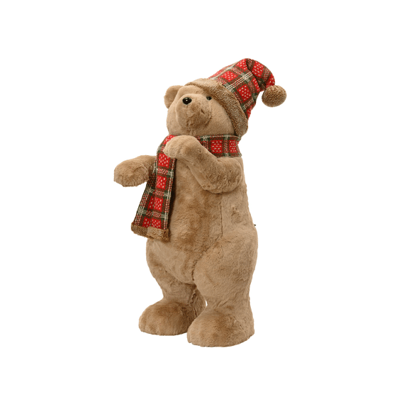 Beer Kunstbont 63cm Bruin