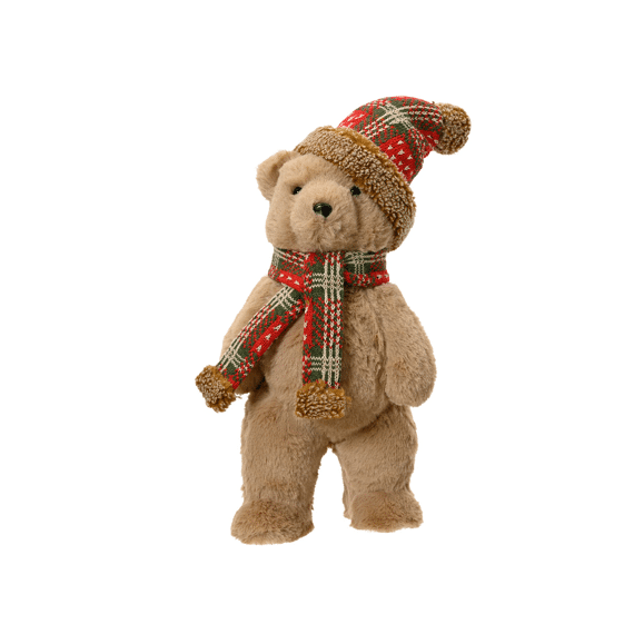 Beer Kunstbont 41cm Bruin