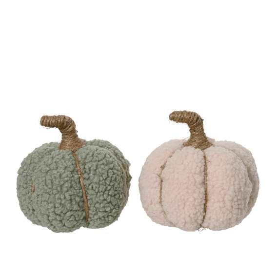 Pompoen Polyester 16x18cm Assortiment/2 Prijs Per Stuk