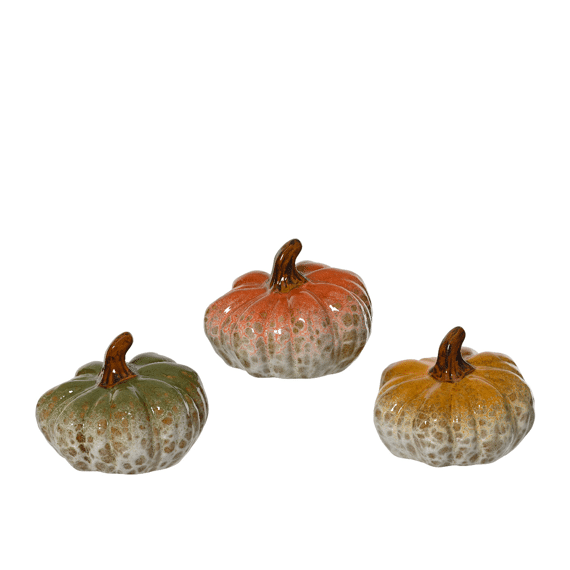Pompoen Porselein 8,6cm Assortiment/3 Prijs Per Stuk