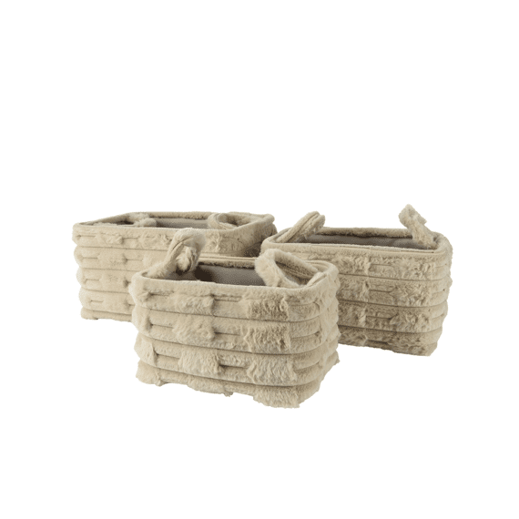 Mand Polyester L30.00-w40.00-h22.00cm Licht Bruin