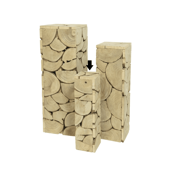 Pilaar Paulowniahout L17.00-w17.00-h60.00cm Blond