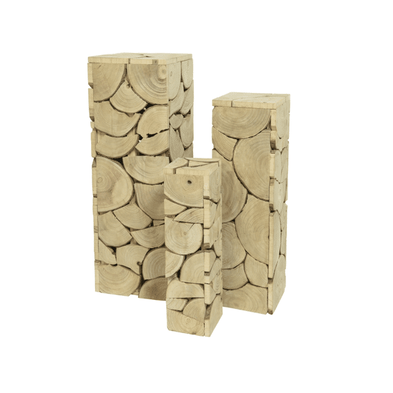 Pilaar Paulowniahout L17.00-w17.00-h60.00cm Blond