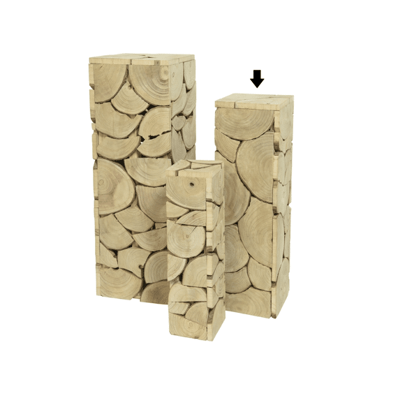 Pilaar Paulowniahout L25.00-W25.00-H80.00Cm Blond
