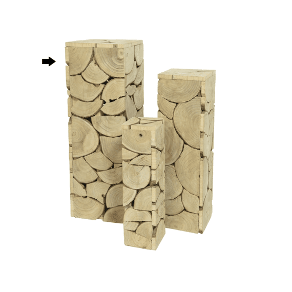 Pilaar Paulowniahout L33.00-W33.00-H95.00Cm Blond