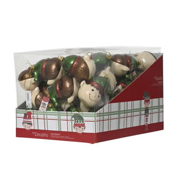 Decoris Kersthanger Elf Polystyreen 9,2cm Groen/kleur(en)