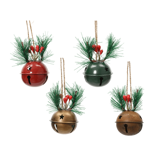 Kersthanger Klok Ijzer 14cm Assortiment/4 Prijs Per Stuk