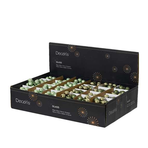 Decoris Kerstballen Glas op Draad  Groen/kleur(en)