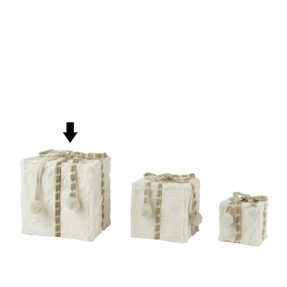 Box Kunstbont L21.00-w21.00-h21.00cm Wolwit